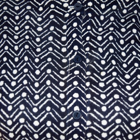 Ann Taylor LOFT XL Black White Chevron Zig Zag Button Cardigan - Picture 5 of 9